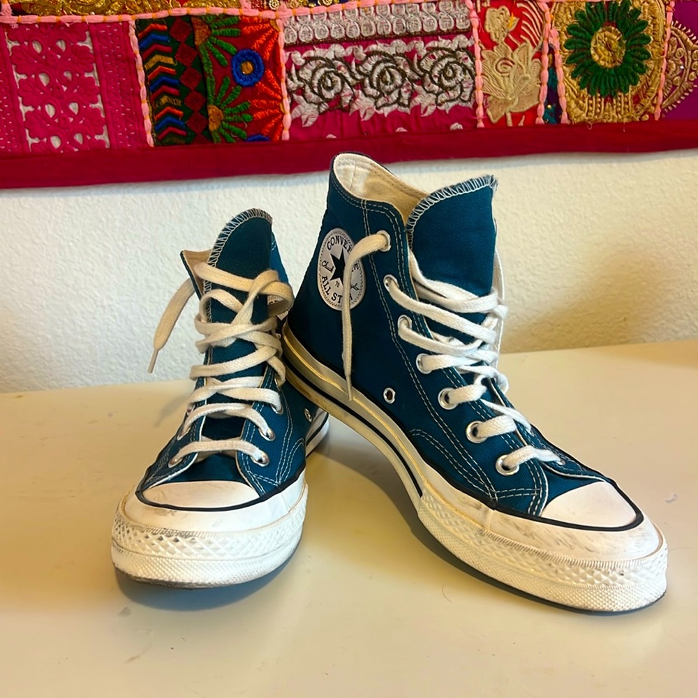 Teal blue/green Converse Chuck Taylor All Star canvas high top